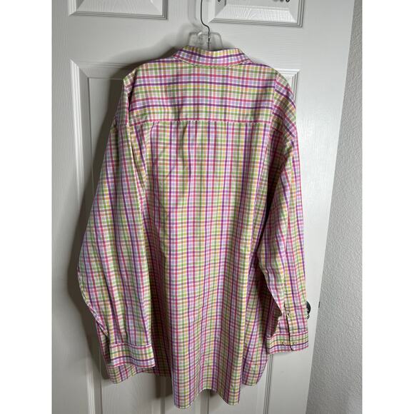 Cutter & Buck Men's Pastel Plaid Button Down Shirt Multicolor ~ Size 4XB - Picture 4 of 5